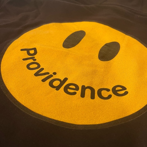 Unisex Custom Made Navy Blue Providence Smiley Hooded Sweatshirt Size Large - Picture 3 of 3